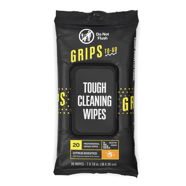 GRIPS Tough Beaded Wipe, Citrus Scent, 20 Count Flat Pack for wholesale by Mighty Good Solutions