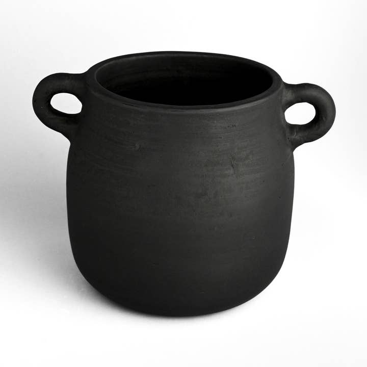 Terracotta Vase Natural Black H 8.1" & Dia 6.7" for wholesale by BIDKhome