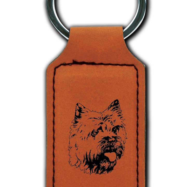 Cairn Terrier Leatherette Key Chain for wholesale by Traci's Fun Creations