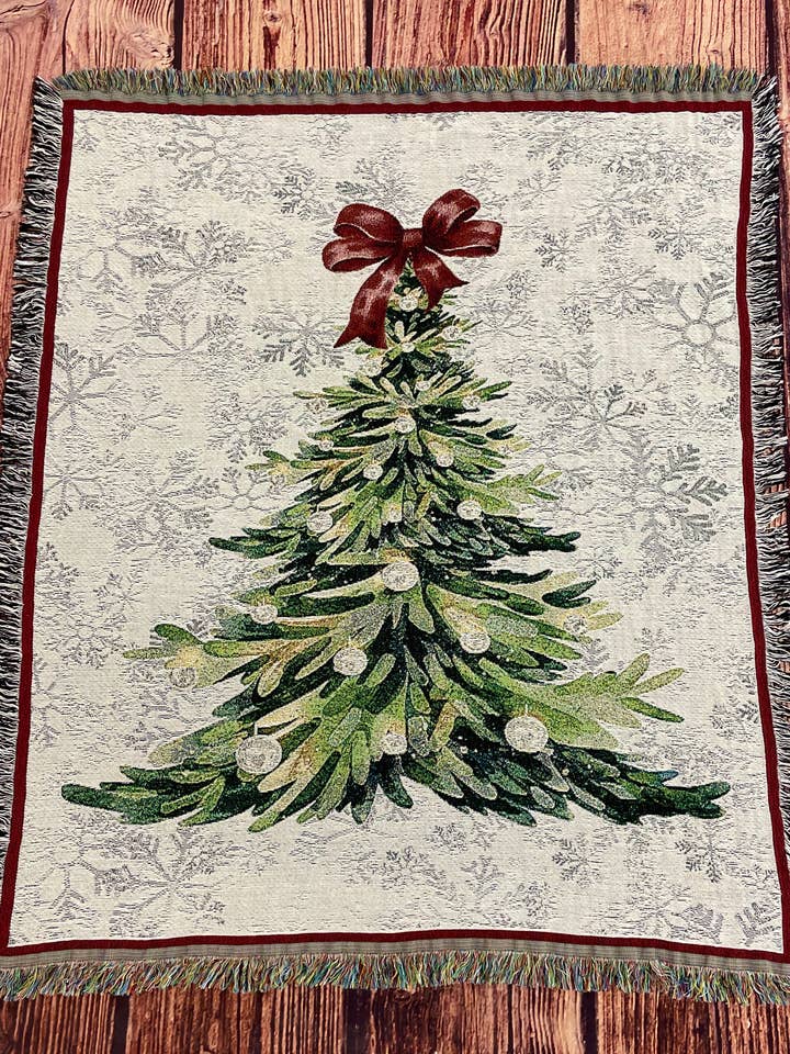 Christmas Throw Blanket - Christmas Tree for wholesale by Simply Home Woven Throws