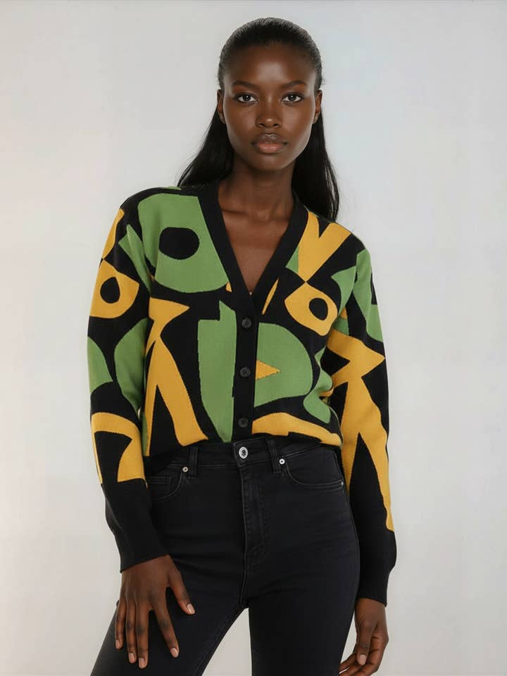 Flaya Women’s African-Inspired Printed Cardigan – Lightweight, Stretch & Stylish for wholesale by DUA MENKA