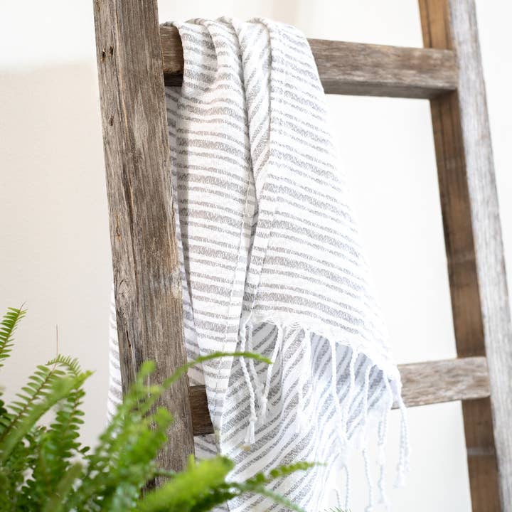 HomeRoots - Wholesale Free Standing Shelf - 48" Gray Rustic Four Step Wood Ladder Shelf4