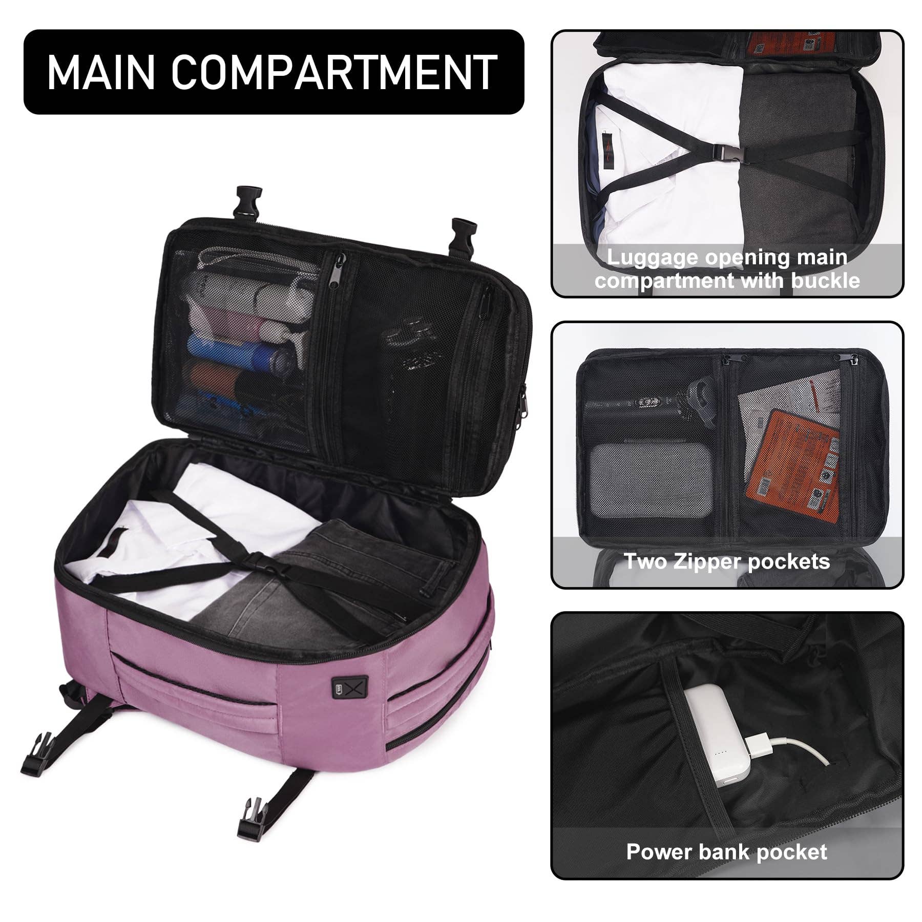 wandf - Wholesale Backpack - Unisex - 20L Underseat 13 Pockets Carry on Travel Bag with USB Port48