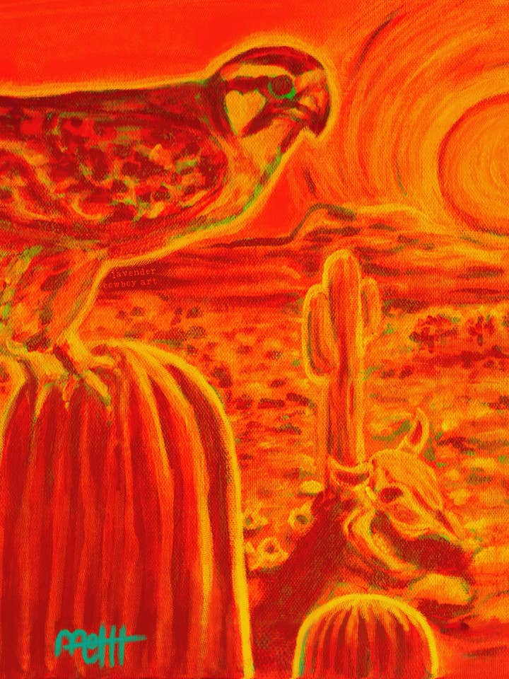 Acobrado Sun art print for wholesale by Lavender Cowboy Art