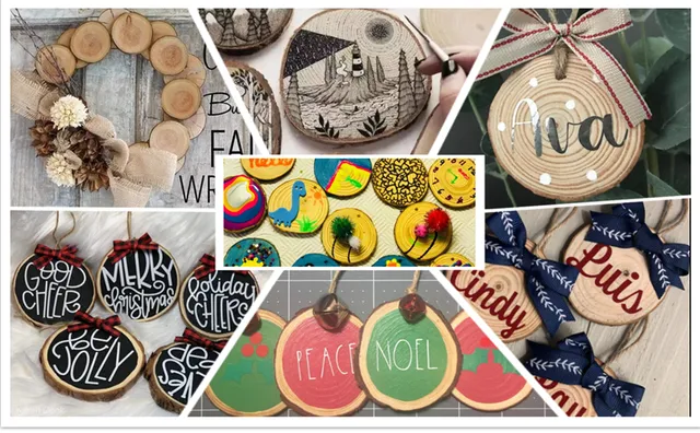 Sostraw & SmartThings - Wholesale DIY Craft Kit - DIY Wooden Slice for Christmas Ornaments2
