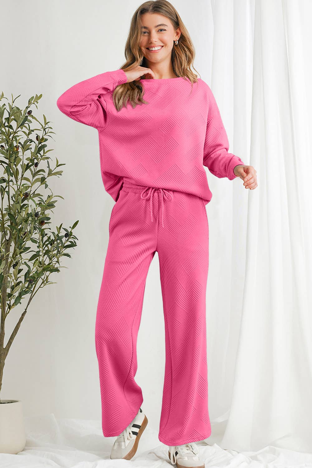 Aapparella - Vente Ensemble de vêtements d'intérieur – femme - Ensembles de pantalons de pyjama texturés et confortables multicolores | S-2XL19