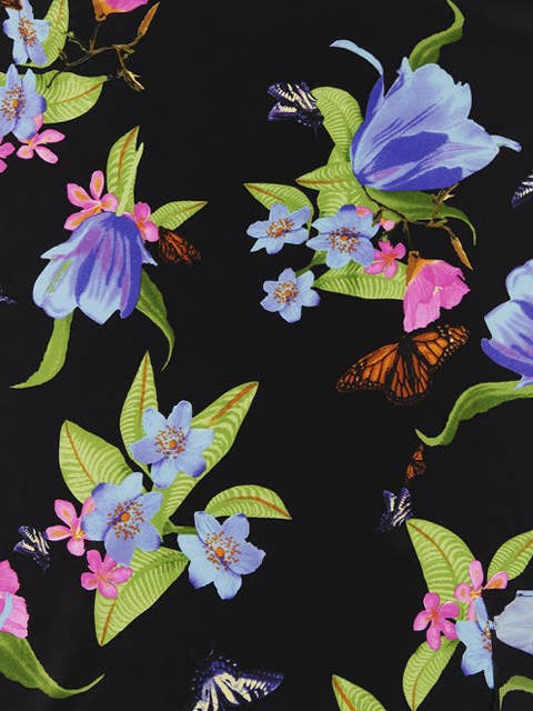 Black Print Square Silk Scarf for wholesale by Turtle Cay Island Wear