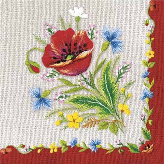 European Excellency – wholesale Engångsservett – Mountain Poppy Lunch Servetter - Blommiga pappersservetter