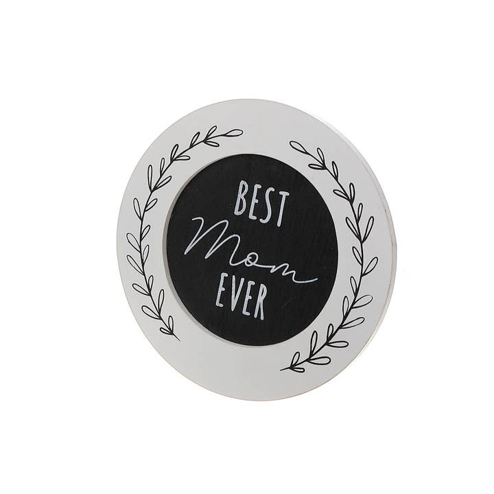 Wood Round Block Decor Best Mom Ever for wholesale by IH Casa Decor