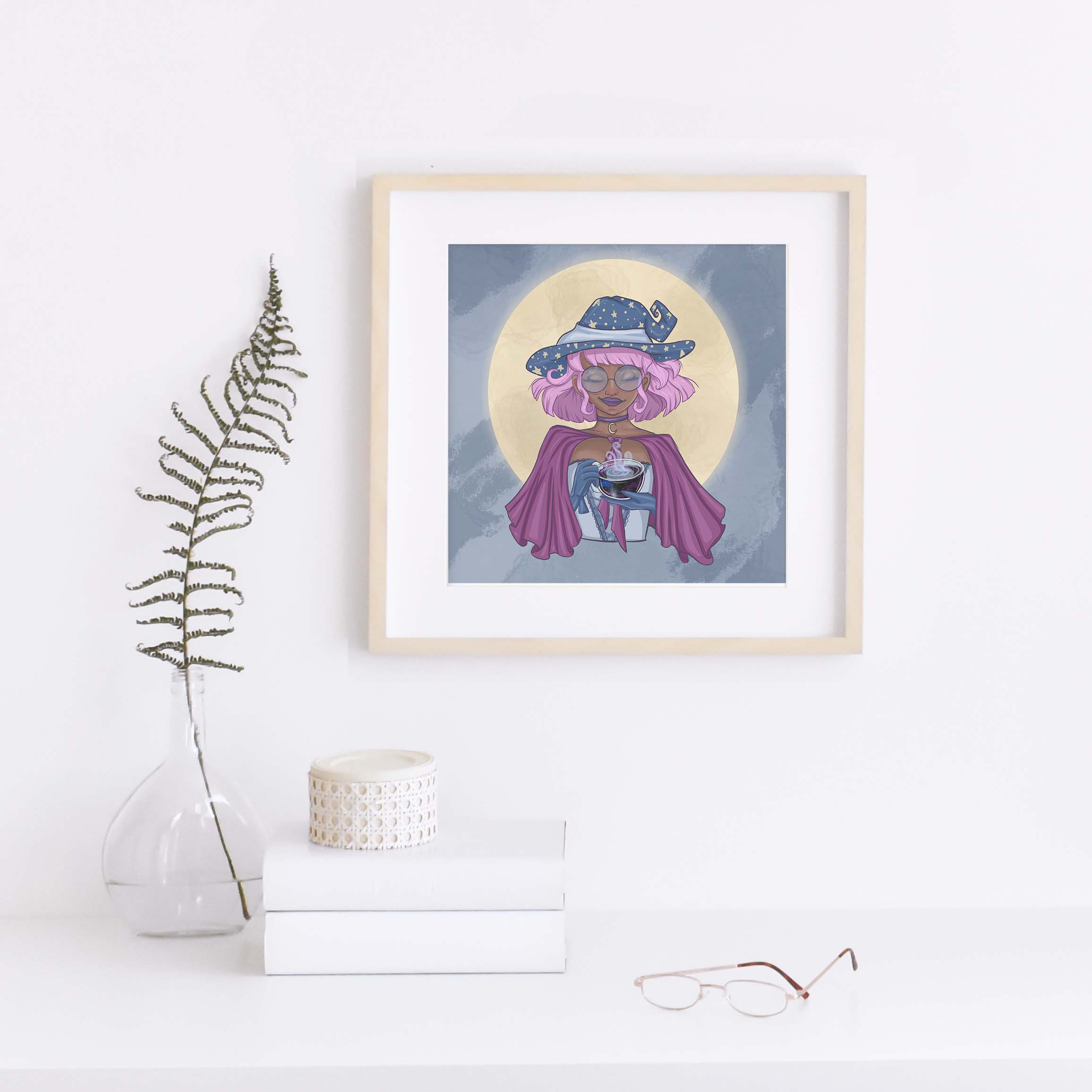 Anise Designs - Venta al por mayor Ilustración - Bruja galáctica - Lámina artística1