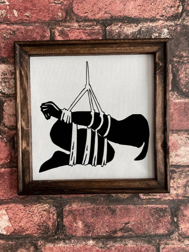 Arte de pared con marco ligero inspirado en Shibari, diseño de belleza en cuerda para venta al por mayor de Persephones Fates