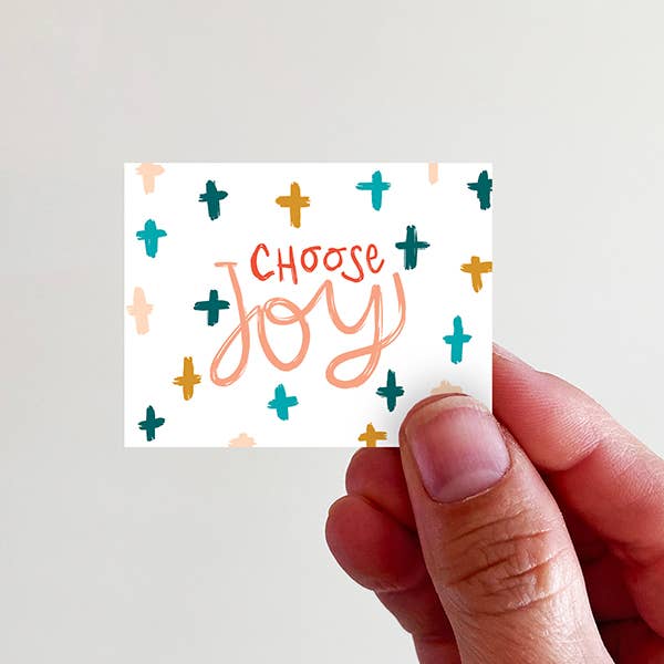 Choose Joy with Crosses Vinyl Sticker for wholesale by Kingfolk Co
