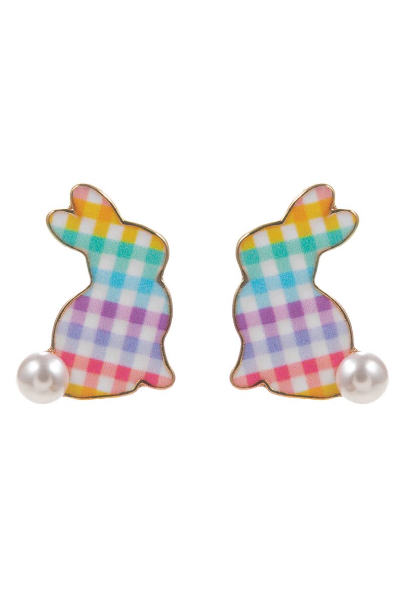 Designature New York - Wholesale Stud/Post Earrings - Easter Bunny Enamel Pattern Titanium Post Earrings8