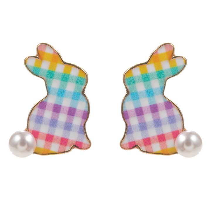 Designature New York - Wholesale Stud/Post Earrings - Easter Bunny Enamel Pattern Titanium Post Earrings8