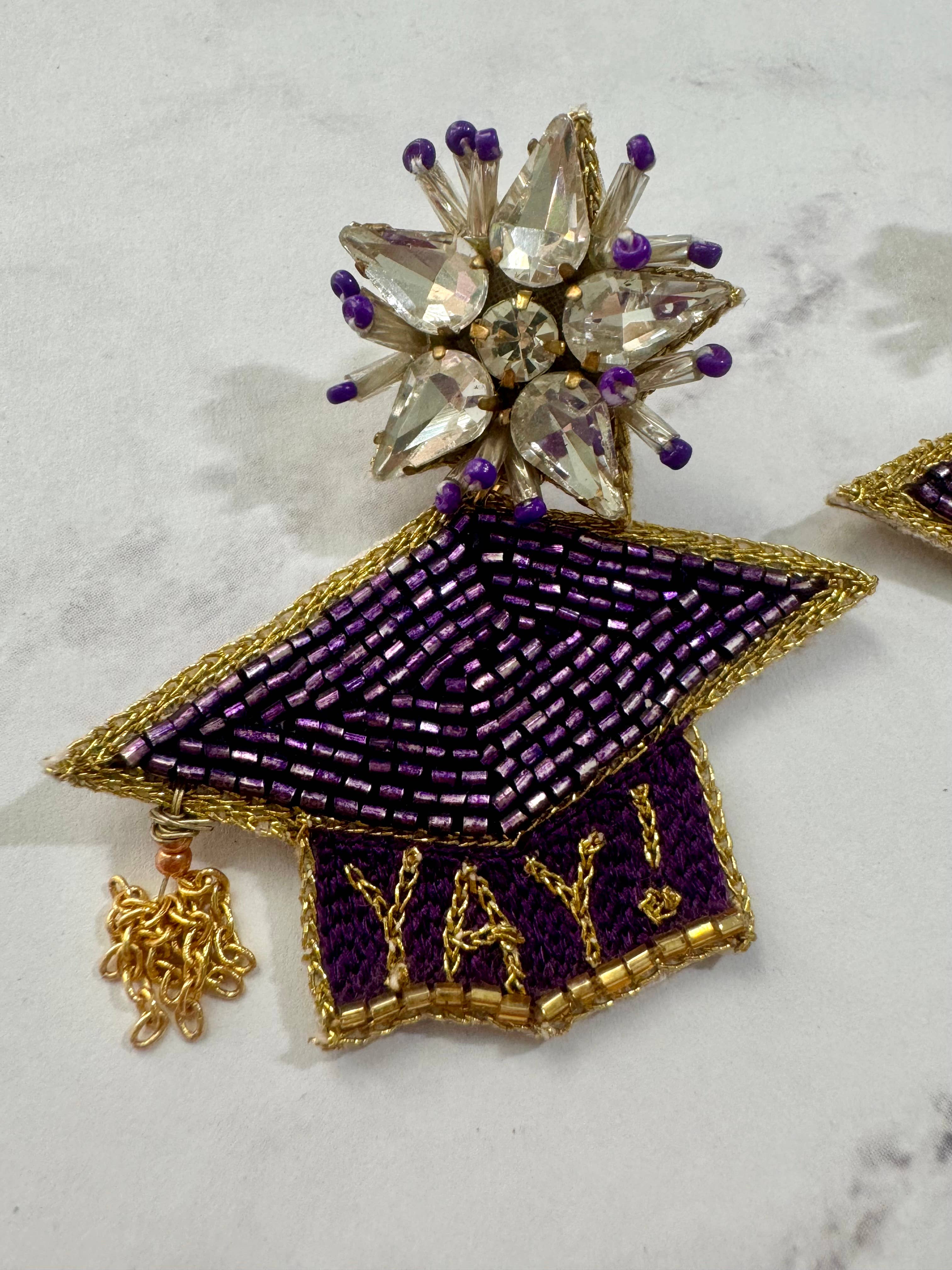 Louie Love - Wholesale Dangle Earrings - Graduation Hat Beaded Earrings3