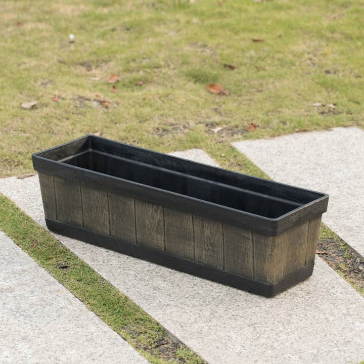 Quickway Imports – suporte para vasos de plantas por atacado – Caixa de plantador de plástico para calha retangular externa e interna, Veg6