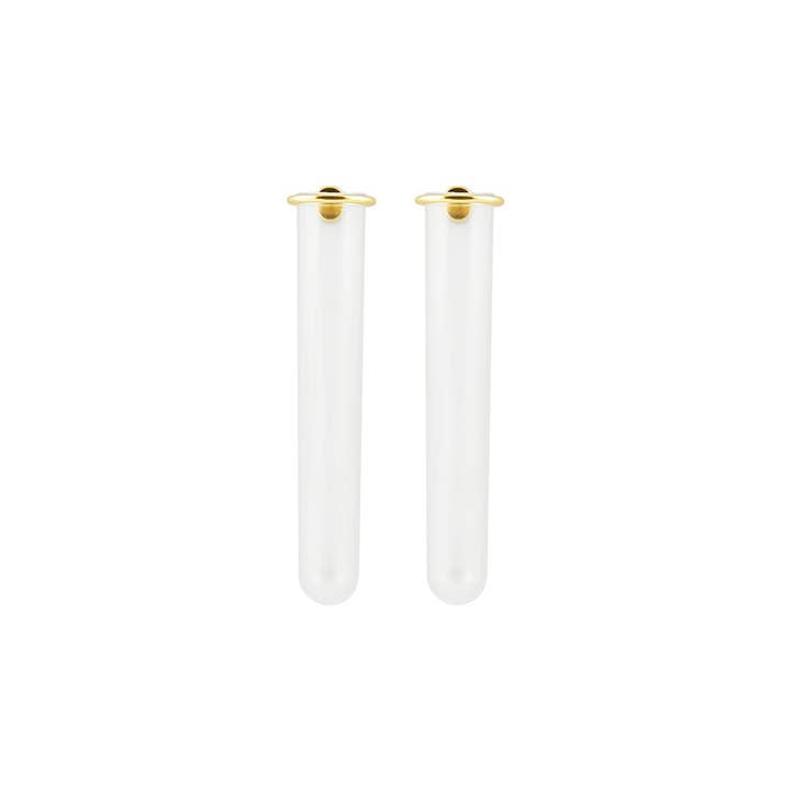 magnetic clear vase gold for wholesale by Three by Three Seattle