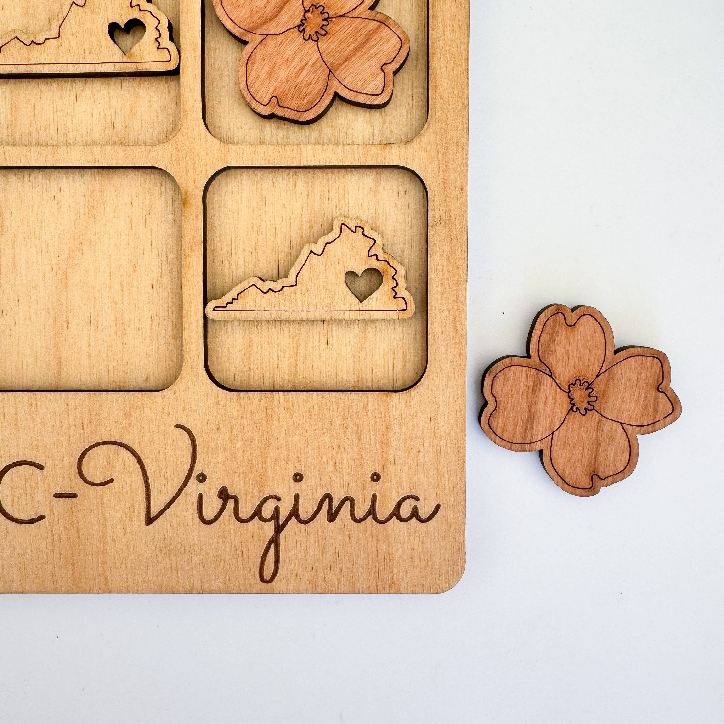 Birch House Games & Gifts - Wholesale Board Game - Virginia State Gift - Tic-Tac-Toe VA Game - Customizable4