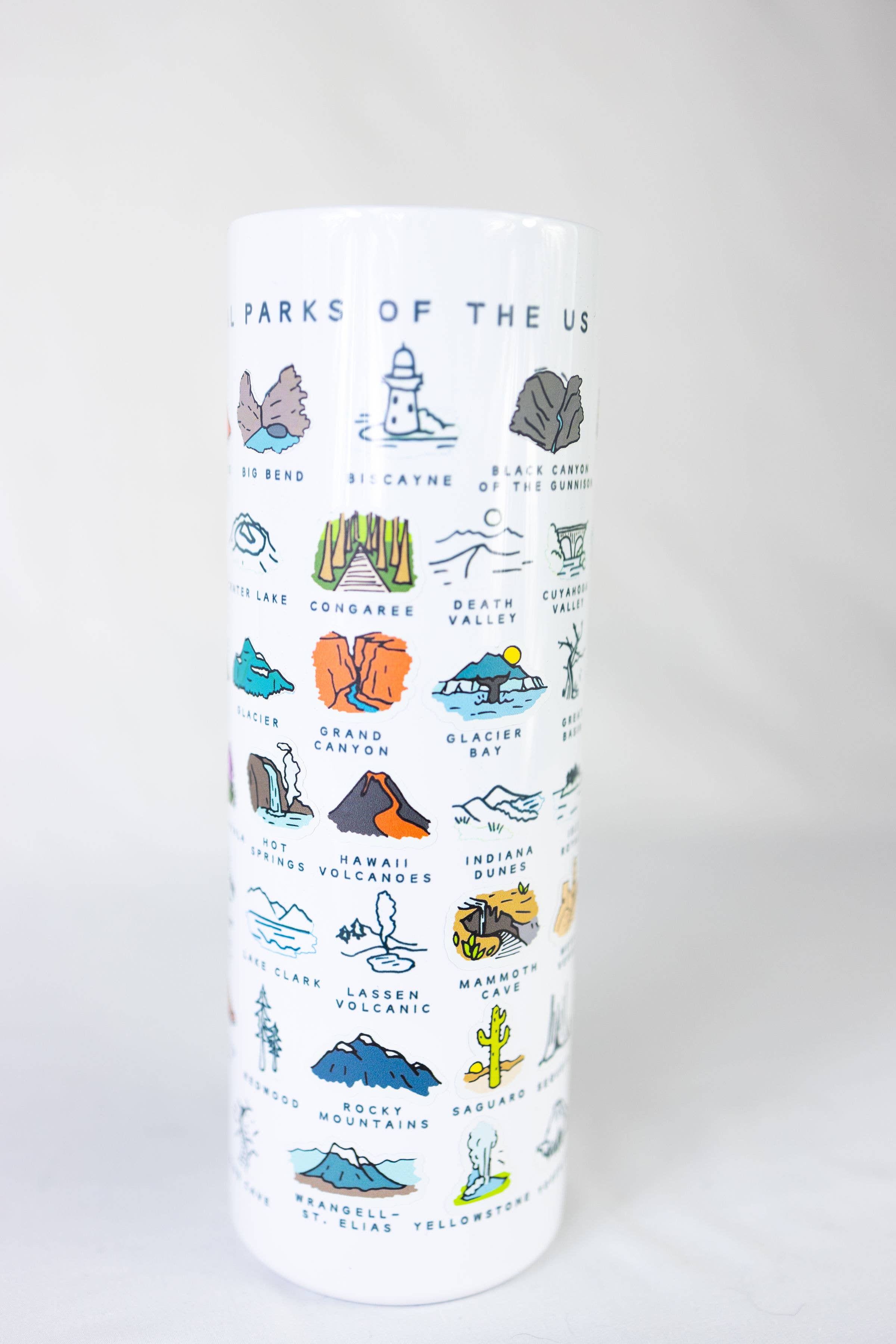 National Parks and Beyond - Wholesale Insulated Mug/Tumbler - National Parks Checklist 20 oz Metal Tumbler3