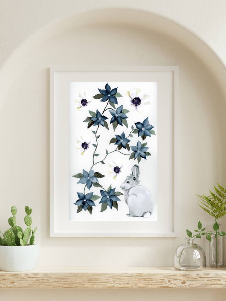 Rabbit Watercolor Giclee Fine Art Print for wholesale by Jen Ray Studio