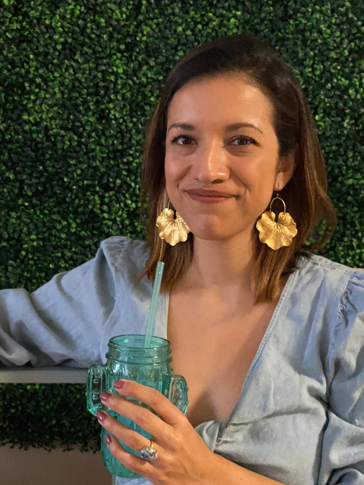 GeoMetricGem - Wholesale Dangle Earrings - Geranium Leaf Earrings ~ Brass2