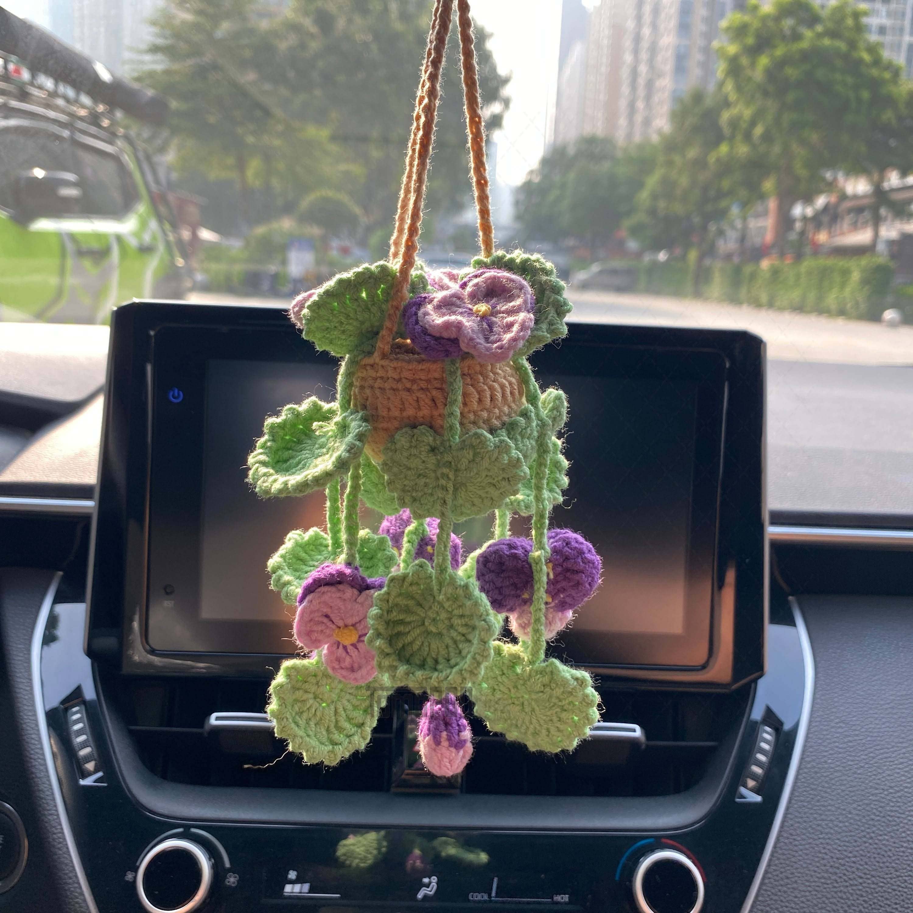 TOMOPOD LLC - Wholesale Car Decorative Charm - Women's - Crochet Succulent Car Plant Hanging, Women Car Accessories