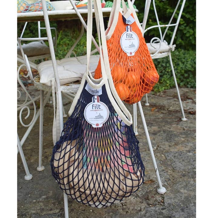 Filt1860 - Wholesale Grocery/Shopping Bag - Large net shopping bag Navy LE MONT SAINT MICHEL X FILT18601