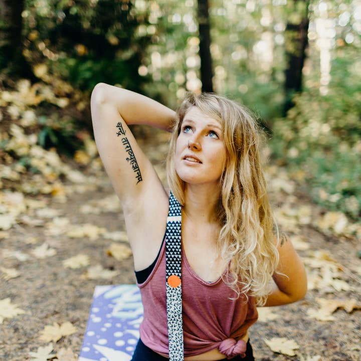 The Bowie Yoga Carrier/ Stretching Strap for wholesale by Yune Yoga
