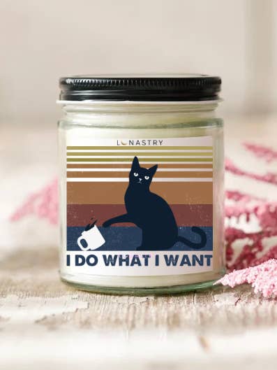 I do what I want cat candle for wholesale by Lunastry