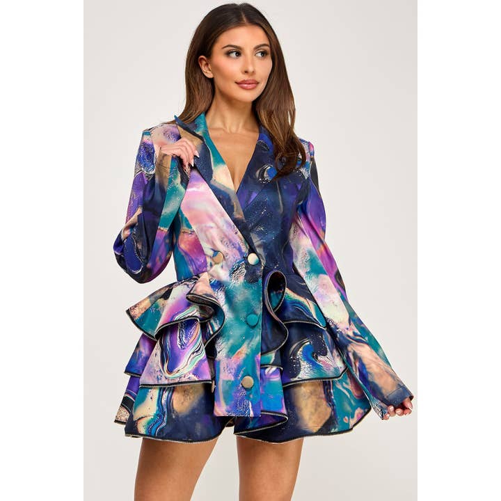 VESTIDO BLAZER PLUS PEPLUM por atacado de Esmeray Clothing