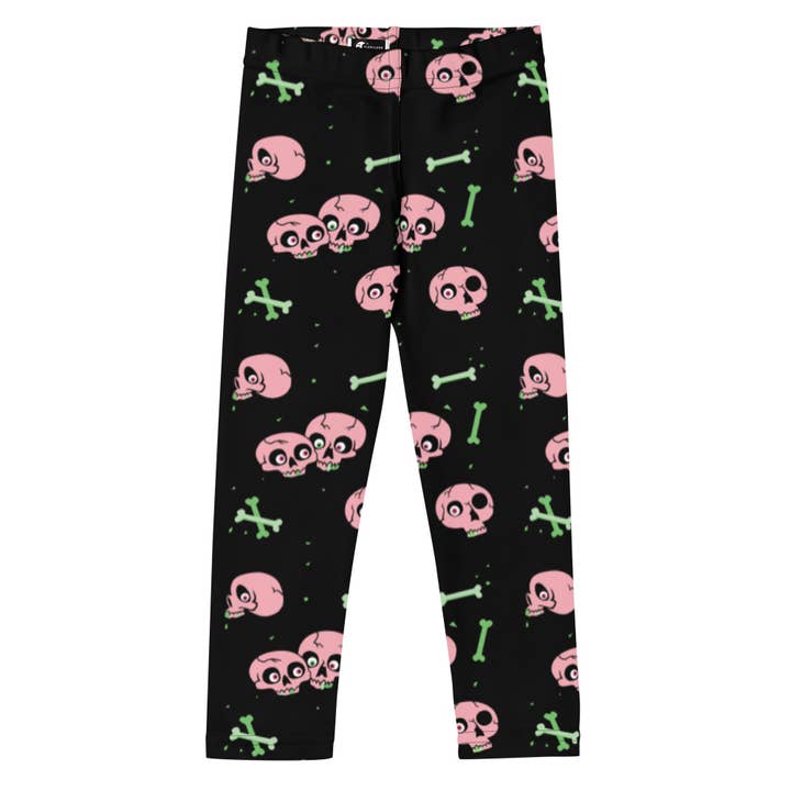 Lyserøde & Grøn Skully Leggings til børn for engroshandel hos Plenilune