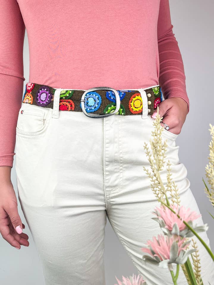 Cirkel van het Leven Brede Geborduurde Riem voor wholesale door Artesana Love
