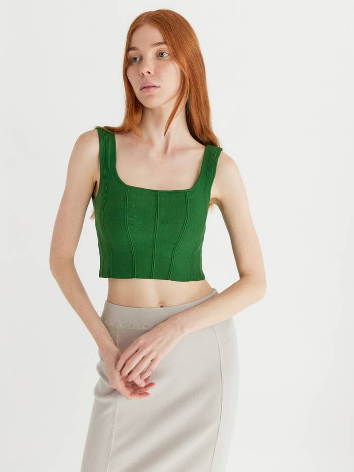 The Millie Top | Canotta in maglia a costine corta per la vendita all'ingrosso da parte di MOD REF