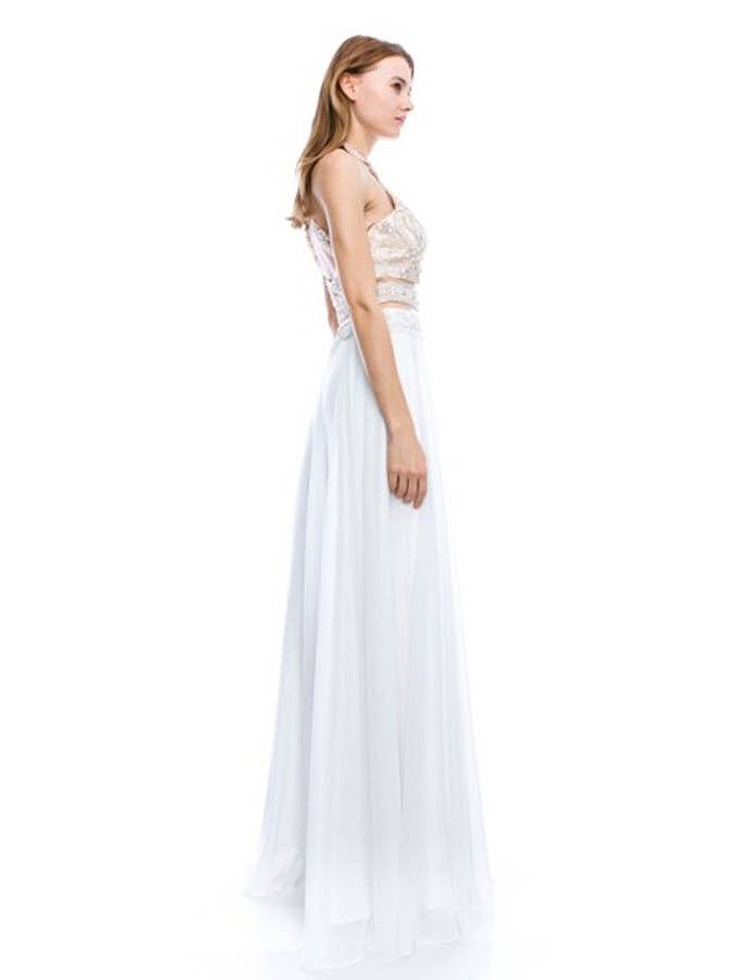Chicas - Vente Robe – femme - Robe longue en mousseline à parties transparentes. VERSION 60085
