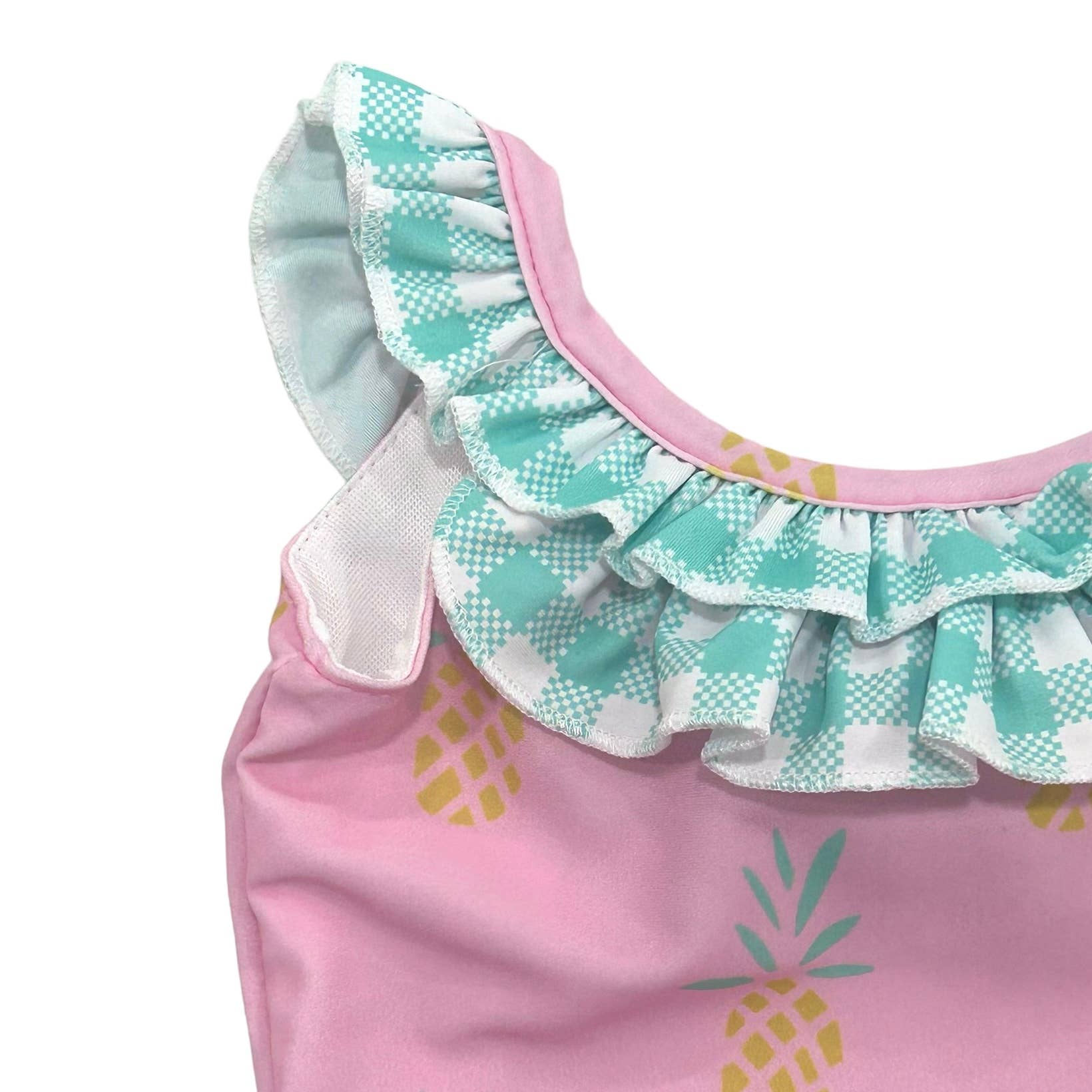 Sugar Bee Clothing - Vendita all'ingrosso Costume intero - Bambini - Costume da bagno per ragazze - Fiocco sul retro - Ananas rosa5