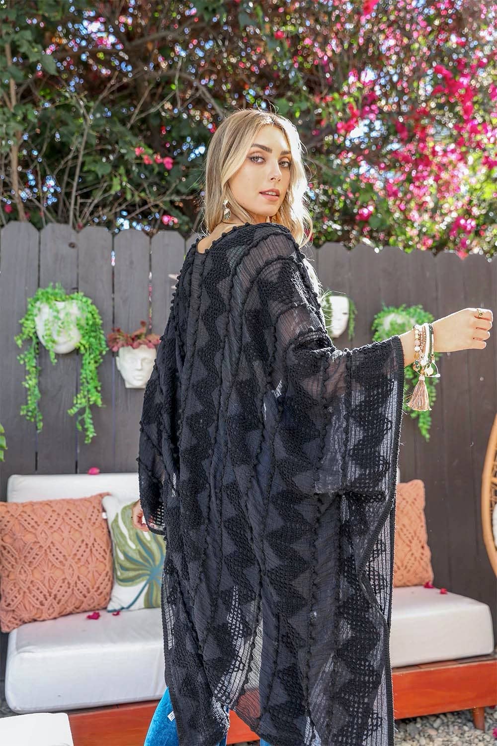 Leto Accessories - Wholesale Kimono - Women's - Boho Zig Zag Pattern Kimono ✨ – Lightweight & Versatile8