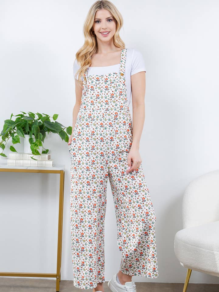 Retro Mushroom Overall Jumpsuit för wholesale av LA Soul
