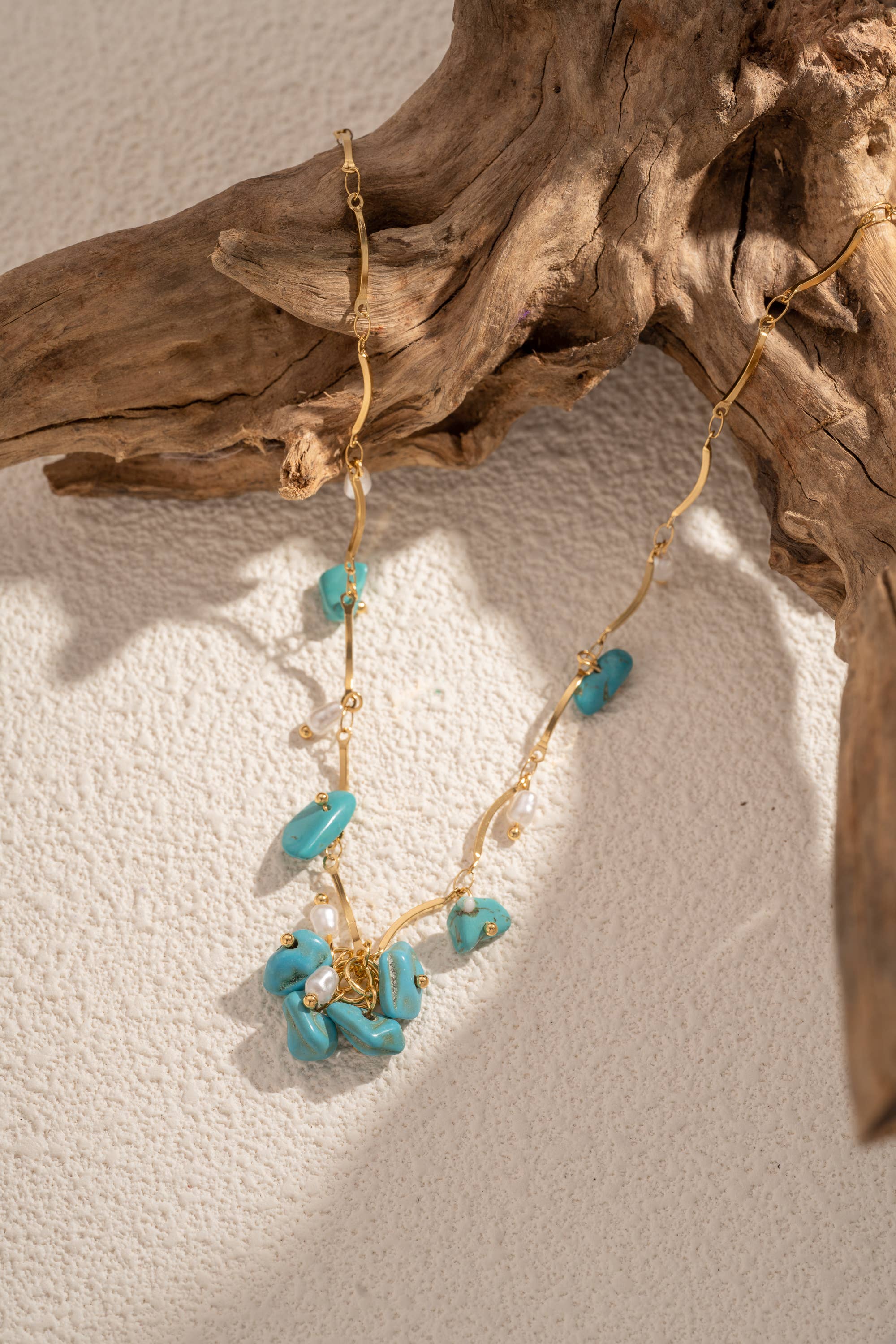 COSMOS - Wholesale Jewelry Set - Golden 3-Piece Set – Natural Stones and Steel Pearls9