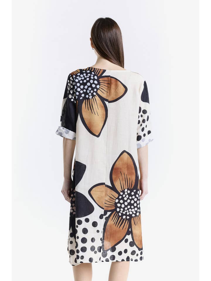 TINA Stephens Italy/Tees By Tina - Wholesale Dress - Women's - April Large Flower Pocket Dress (DSS165L)