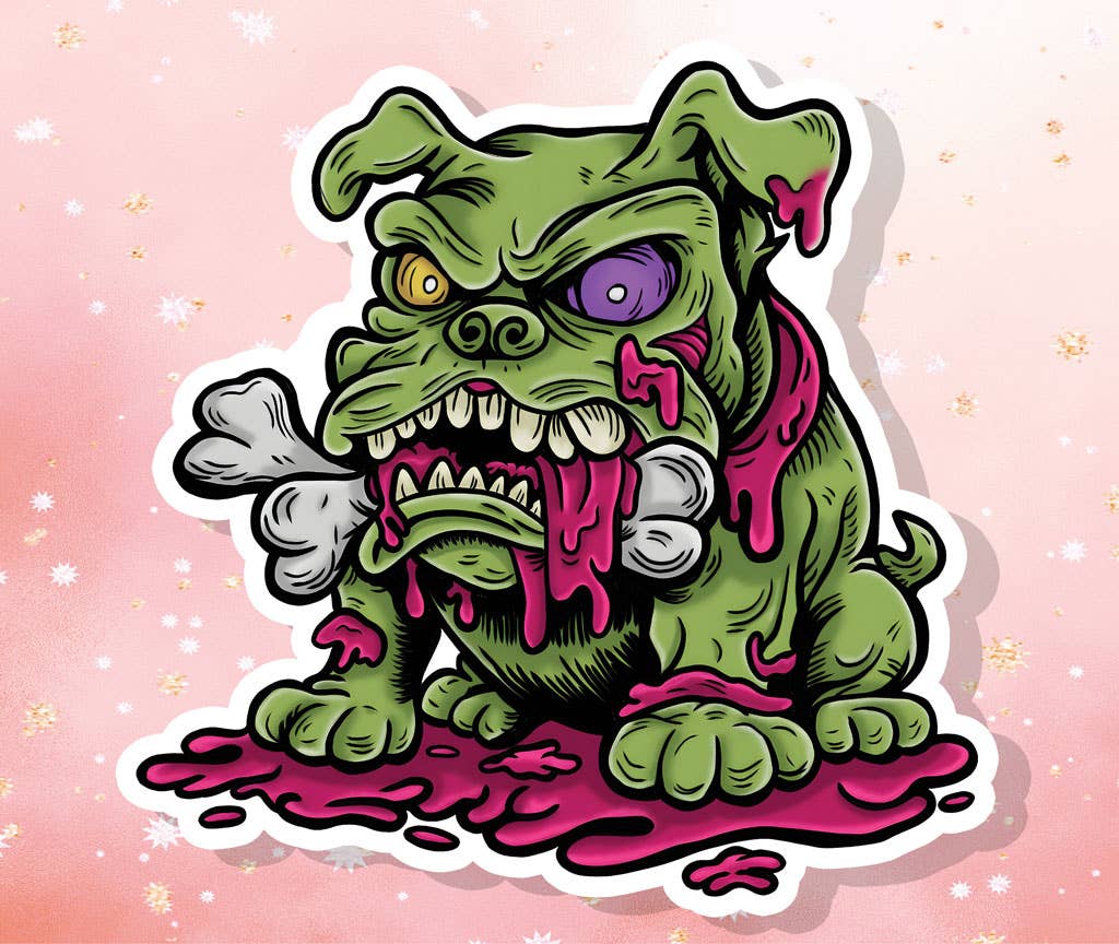 London Luxury Candles – wholesale Sticker – Zombie Bulldog Vinyl Sticker Metaphysical Intention 0
