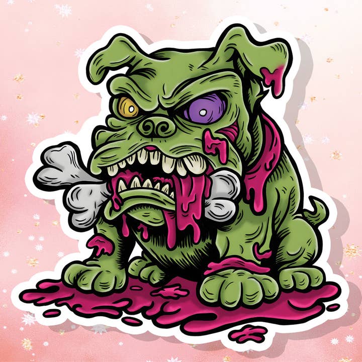 London Luxury Candles – wholesale Sticker – Zombie Bulldog Vinyl Sticker Metaphysical Intention