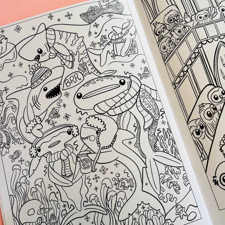 Pixiecraft - Wholesale Coloring & Activity Book - Kids & Baby - A crown of kingfishers: A collective noun colouring book6