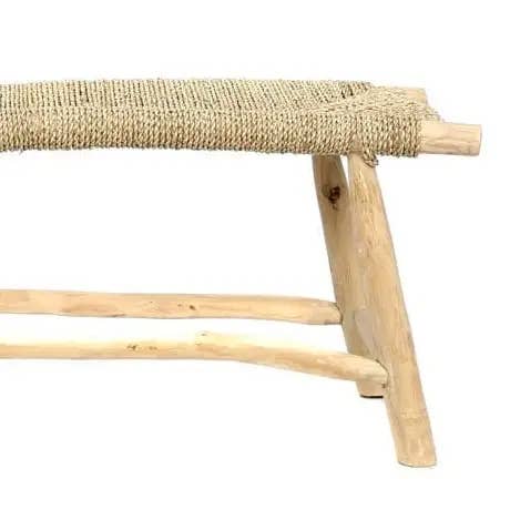 libitiishop – Großhandel Bänke – Handgefertigte marokkanische Bank aus Massivholz und natürlichem Geflecht3