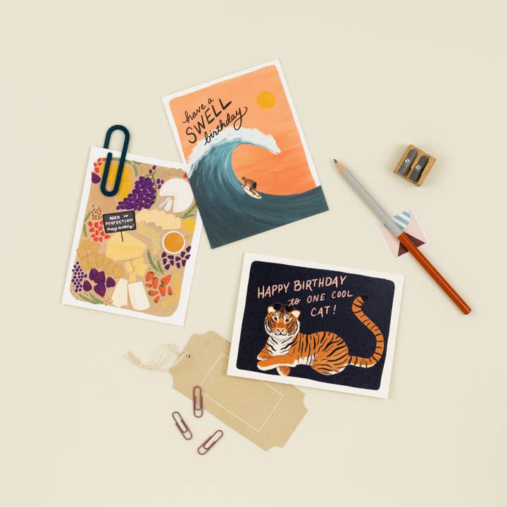 Slightly Stationery - Vendita all'ingrosso Biglietti di auguri - Biglietto d'auguri Swell | Biglietto d'auguri per il surf1