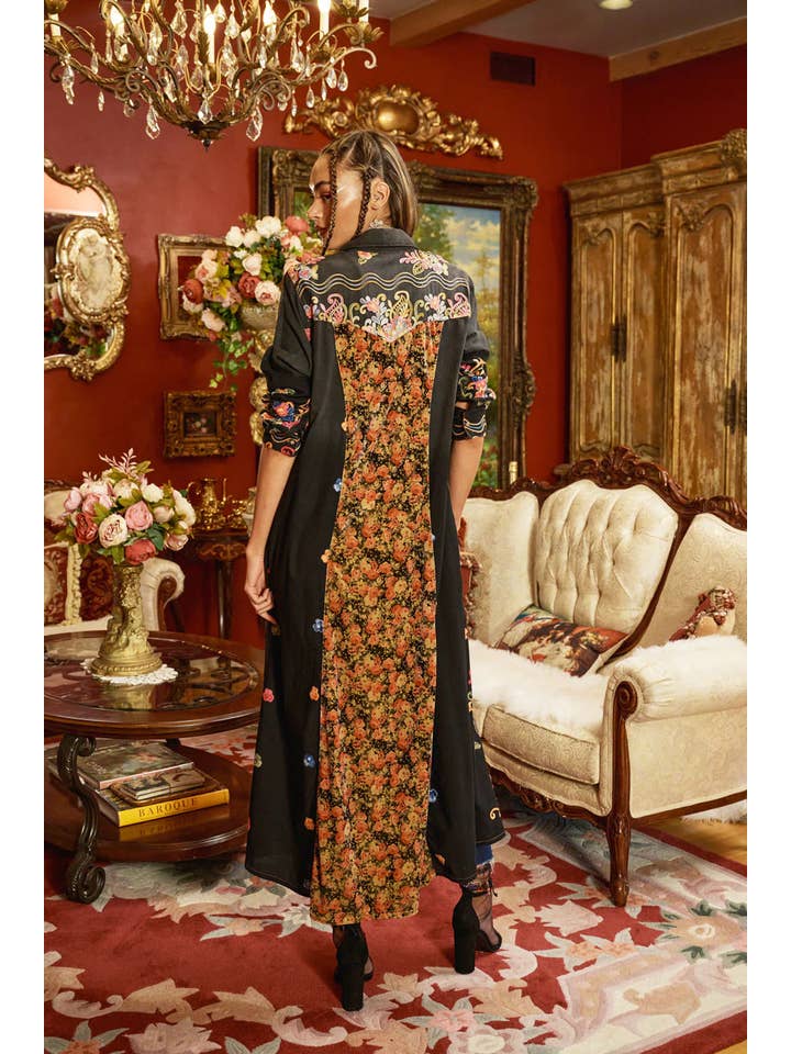 Black Meadow of Flowers Embroidered for wholesale on Faire3