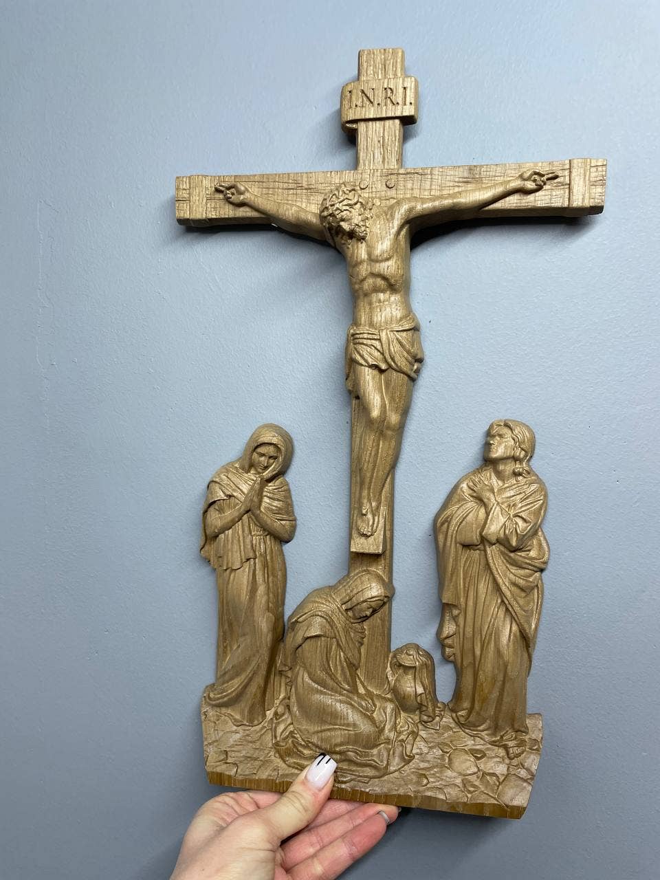 KozakWorkshop – wholesale Wall cross – Wall Wooden Carved  Golgotha on stand16