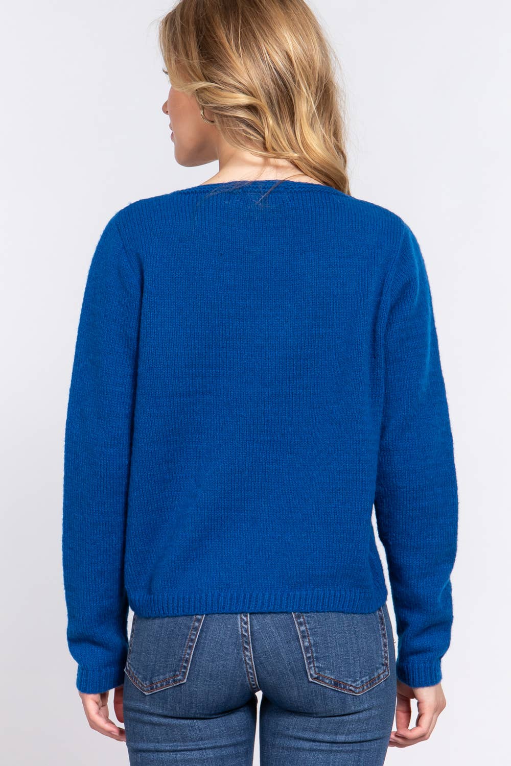 Active Basic | Active USA - Wholesale Knit Sweater - Women's - Long Sleeve V-neck With X Strap Sweater6