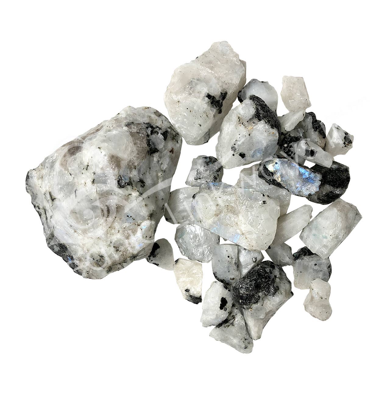 Oceanic Linkways Inc – wholesale Andlig sten/kristall – GROV - MÅNSTEN, REGNBÅGE B 1-3" (KG)1