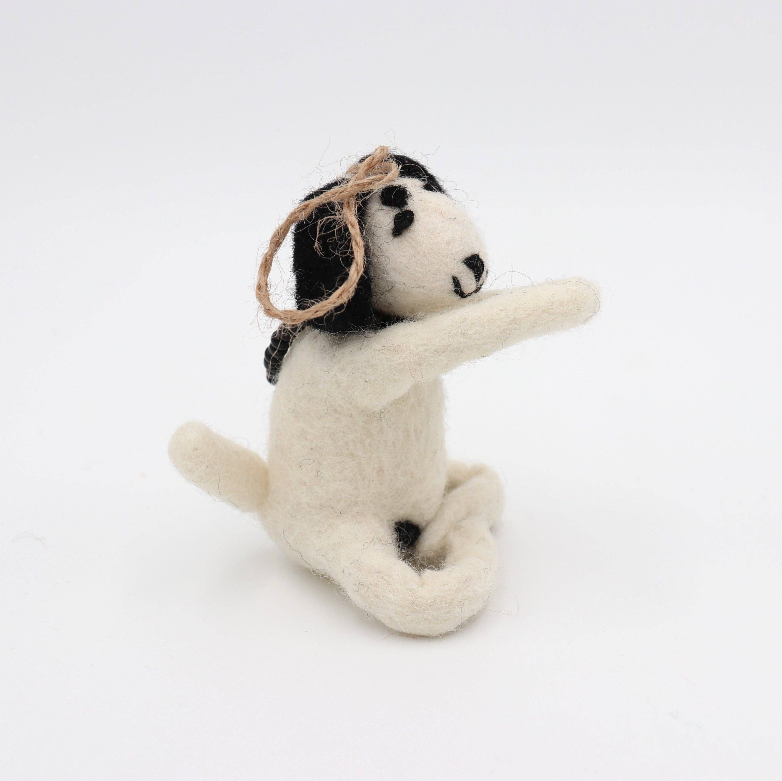 Sparkle Being - Wholesale Ornament - Handmade Wool Felt Yoga Dog Ornament5