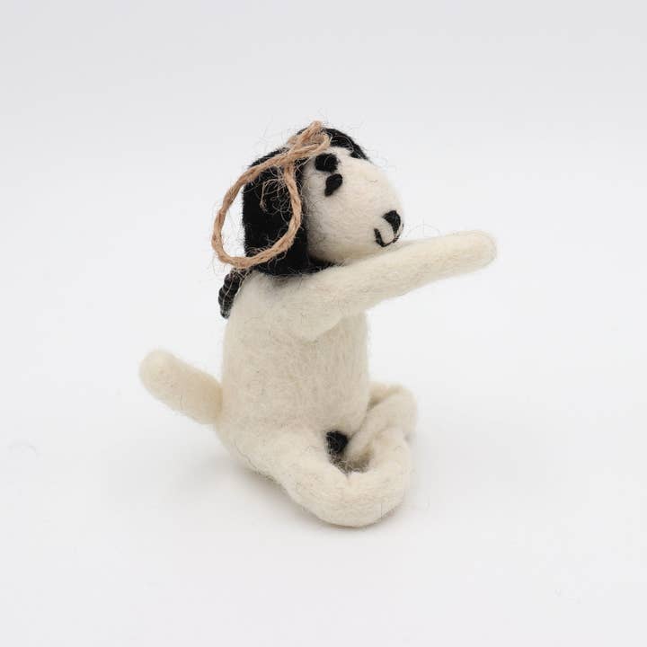Sparkle Being - Wholesale Ornament - Handmade Wool Felt Yoga Dog Ornament5
